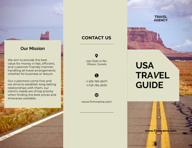 Template di design Travel Tour Offer with Highway Brochure 8.5x11in
