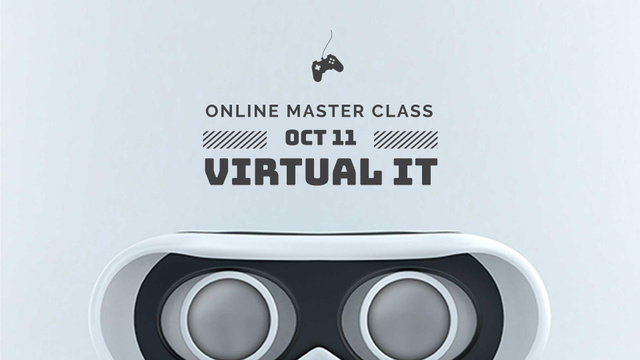 Online Masterclass Announcement with Cute Android FB event cover Šablona návrhu