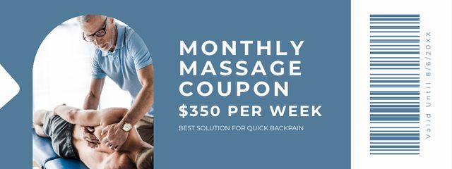 Sport Massage Therapist Offer Coupon Design Template