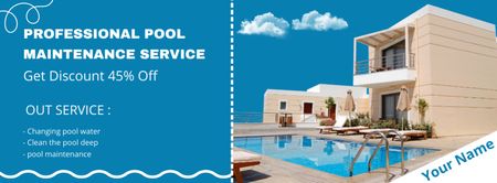 Providing Professional Pool Maintenance Services Facebook cover Design Template