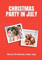 Exclusive Christmas Party in July Announcement In Red