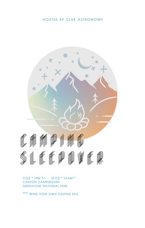 Welcome to Camping Sleepover Invitation 4.6x7.2in Design Template