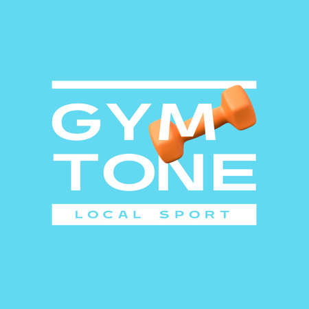 Plantilla de diseño de anuncio de gimnasio con ilustración de peso Logo 