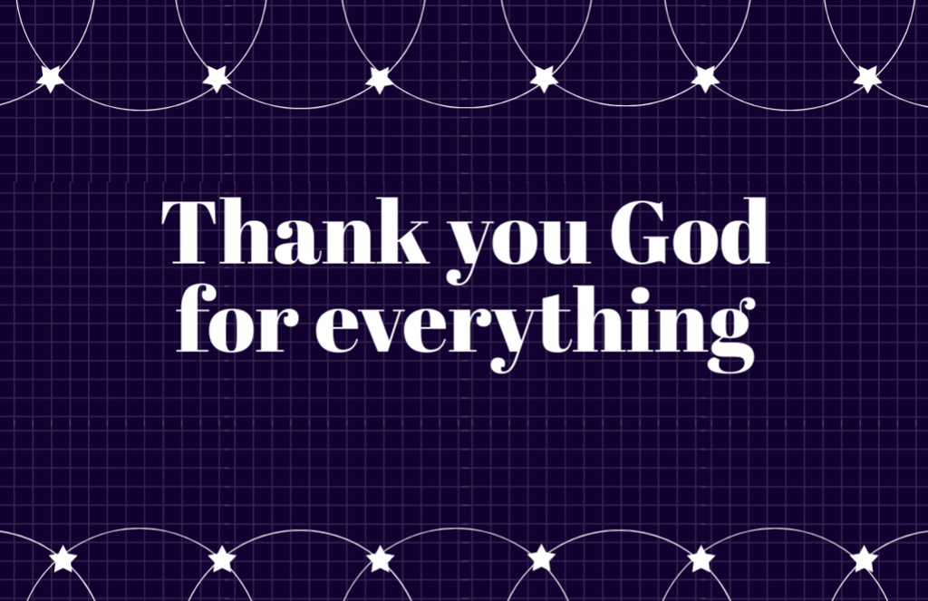 Thanks God for Everything Thank You Card 5.5x8.5in Šablona návrhu