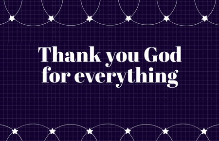 Vděčná fráze pro Boha Thank You Card 5.5x8.5in Šablona návrhu