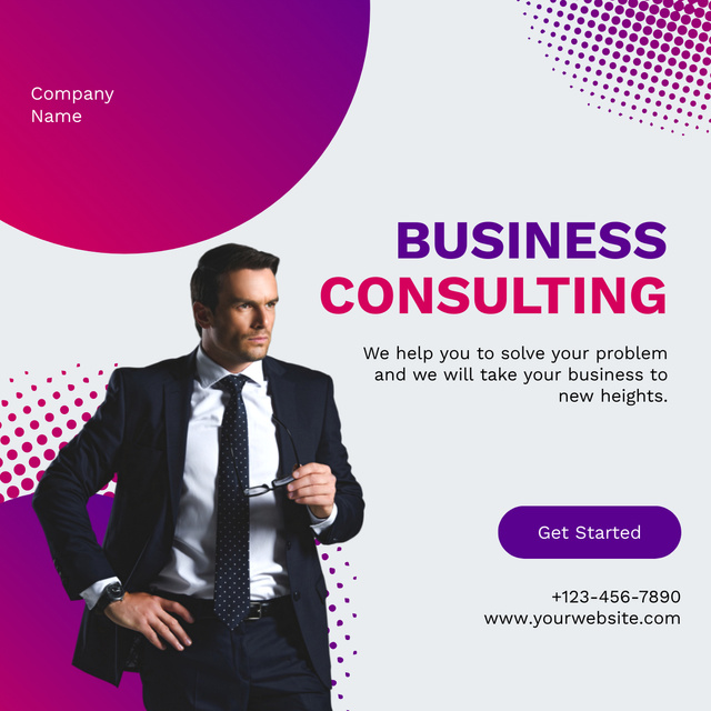 Business Consulting Services with Trusted Professional LinkedIn postデザインテンプレート