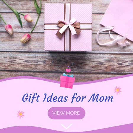 Helpful Gift Ideas For Mother's Day With Tulips Animated Post Design Template