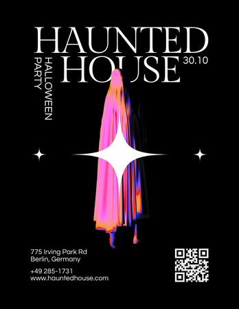Platilla de diseño Electrifying Halloween Party Announcement with Creepy Ghost Poster 8.5x11in