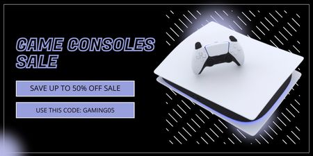 Sale of Modern Game Consoles Twitter Design Template