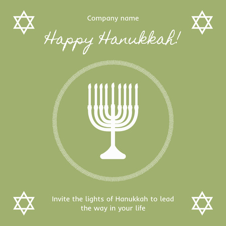 Happy Hanukkah Congrats With Stars Of David Animated Post Design Template