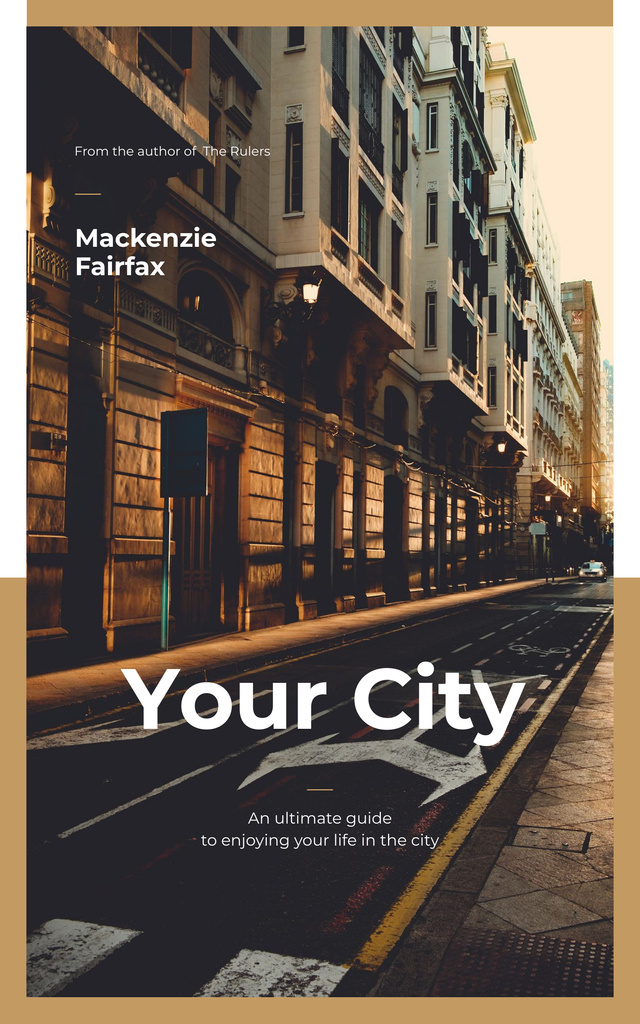 City Guide with Narrow Street View Book Cover Πρότυπο σχεδίασης