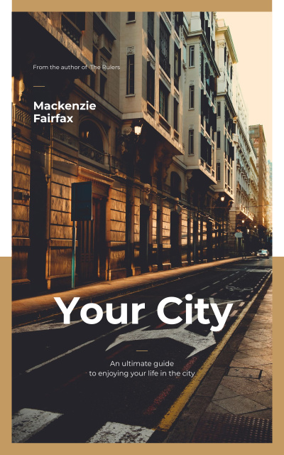 City Guide Narrow Street View Book Cover Design Template