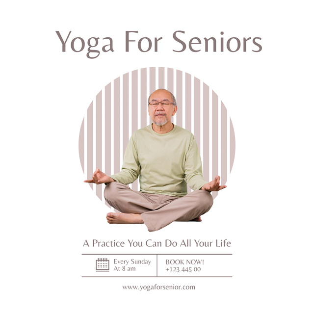 Ontwerpsjabloon van Instagram van Yoga Practice Offer For Seniors