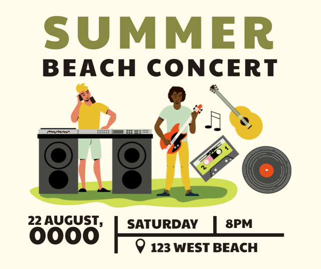 Modèle de visuel Summer Beach Concert - Facebook