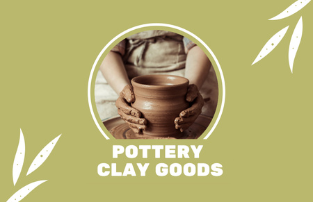 Plantilla de diseño de Pottery Clay Items for Sale Business Card 85x55mm 