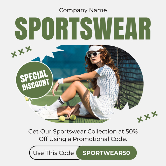Special Offer on Sport Wear with Discount Instagramデザインテンプレート