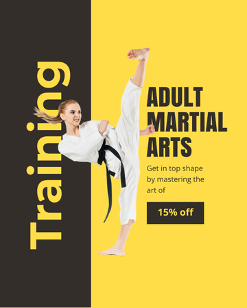 Special Discounts On Martial Arts Classes Instagram Post Vertical Design Template