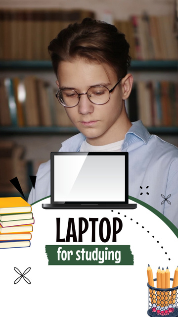 Ontwerpsjabloon van TikTok Video van Educational Laptop Offer In White