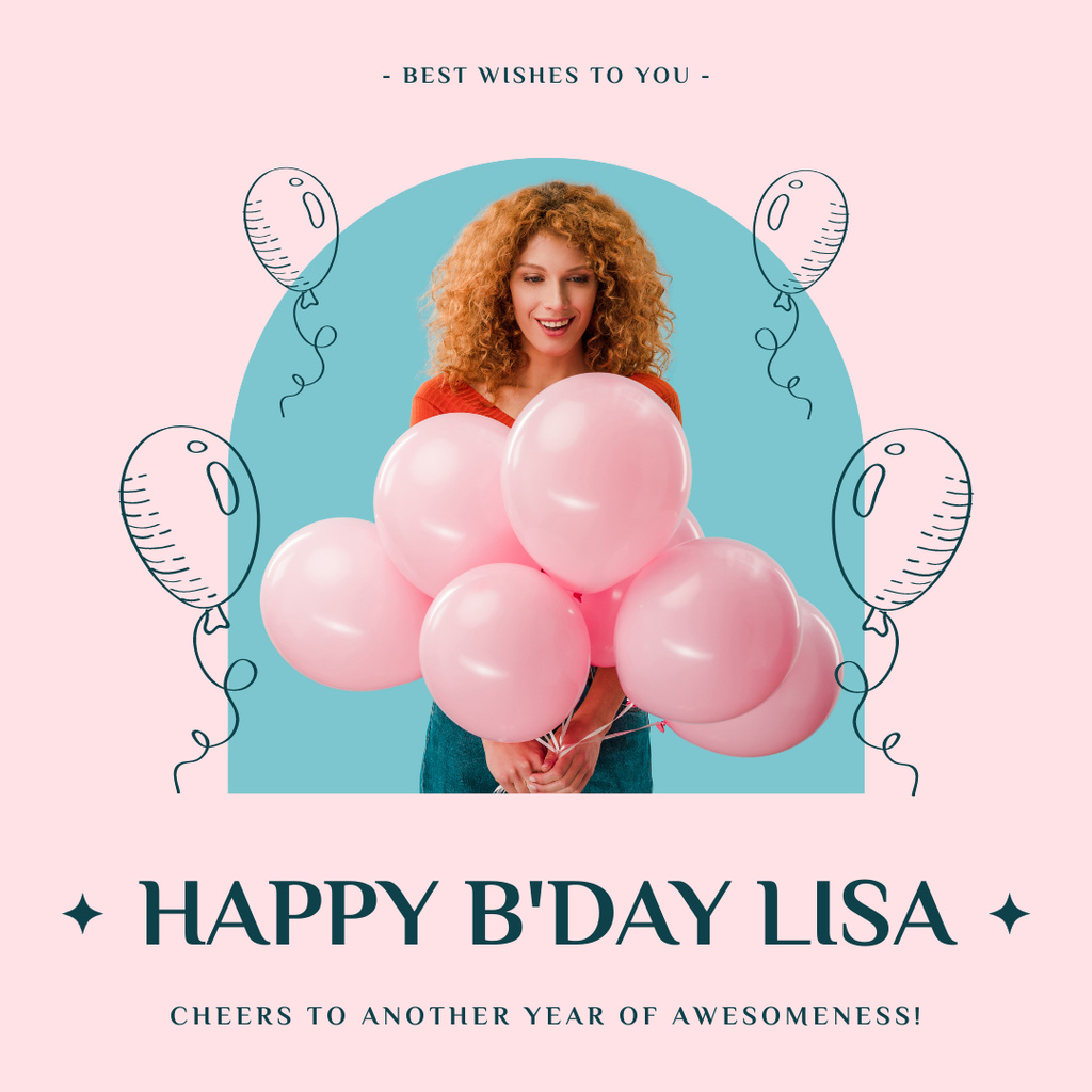 Wish You and Awesome Year on Your Birthday Instagram Design Template