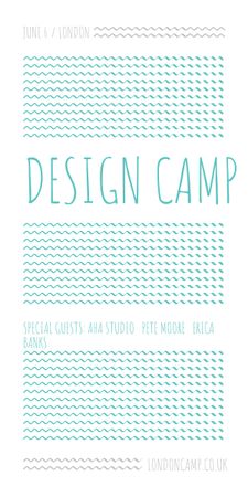 Plantilla de diseño de Design camp announcement on Blue waves Graphic 