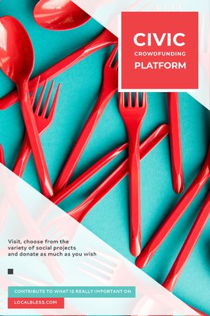 Ontwerpsjabloon van Tumblr van Crowdfunding Platform Red Plastic Tableware