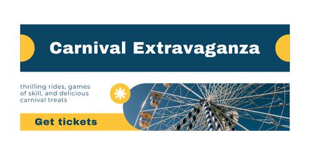 Delightful Carnival In Amusement Park With Ferris Wheel Twitter Design Template
