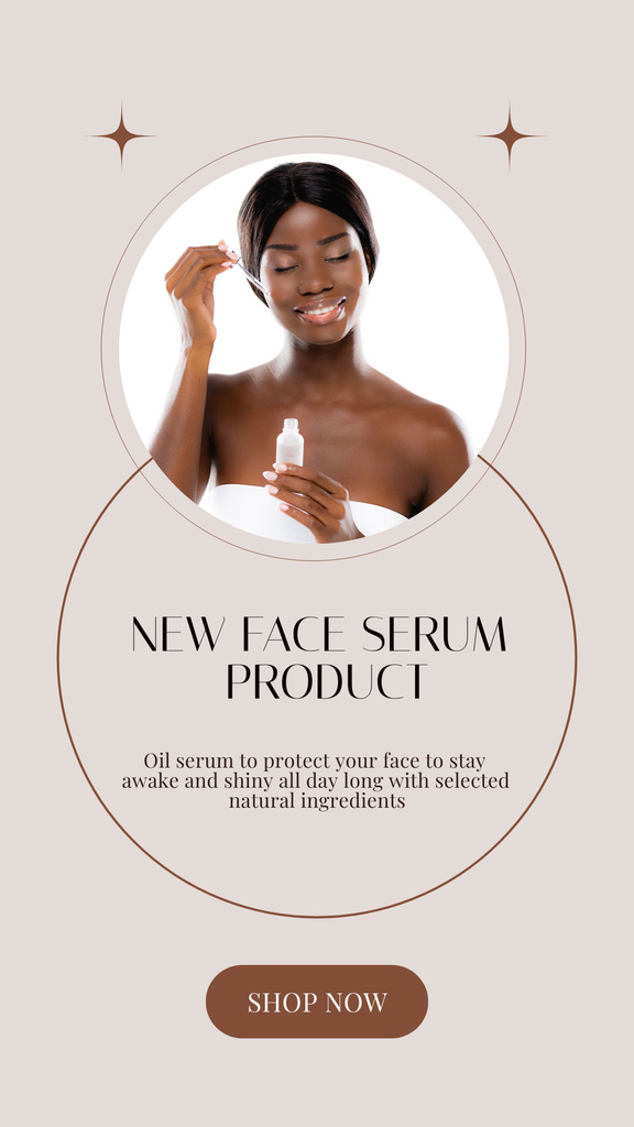 Platilla de diseño New Face Serum Product Instagram Story
