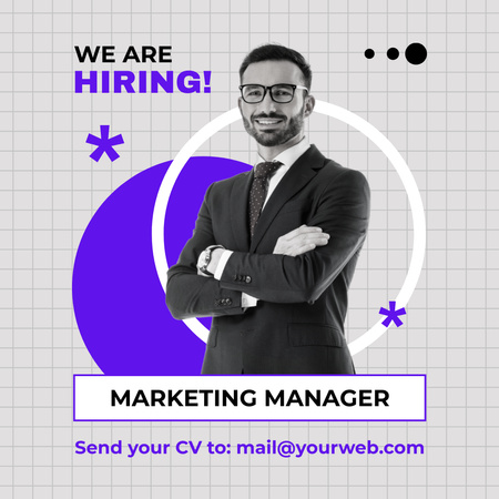 Marketing Manager Job Position Open Instagram Design Template