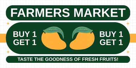 Ontwerpsjabloon van Twitter van Aanbieding van promotionele goederen op Farmer's Market