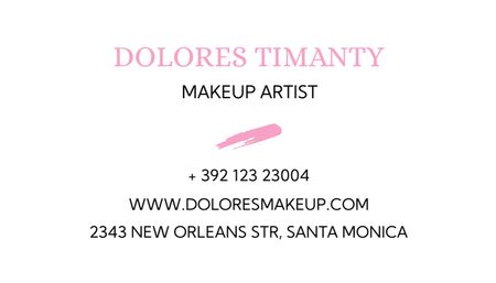 Στοιχεία επικοινωνίας Makeup Artist Business Card US Πρότυπο σχεδίασης