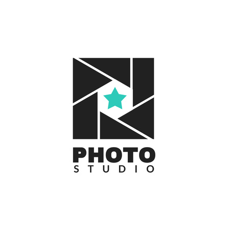 Designvorlage Emblem of Photo Studio with Star für Logo 1080x1080px