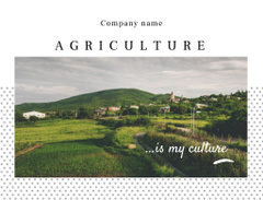 Agricultural Farms In Country Landscape With Quote