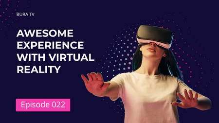 Girl in Virtual Reality Glasses Youtube Thumbnail – шаблон для дизайна
