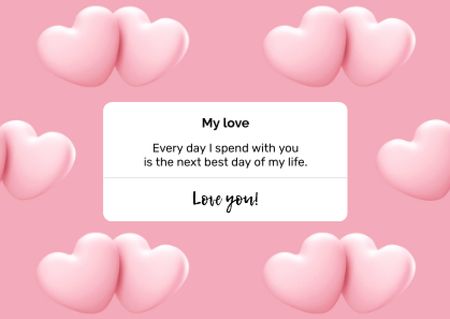 Ontwerpsjabloon van Postcard van Valentine's Day greeting with Hearts