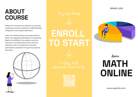 Math Courses Ad Brochure Πρότυπο σχεδίασης