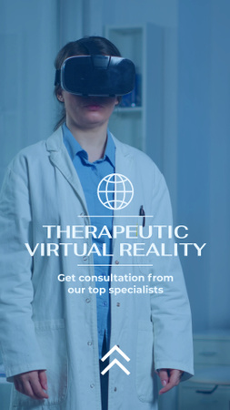 Plantilla de diseño de Oferta de Realidad Virtual Terapéutica con Consulta y Auriculares Instagram Video Story 