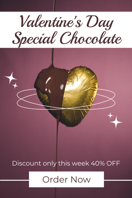 Platilla de diseño Special Offer for Chocolate on Valentine's Day Pinterest