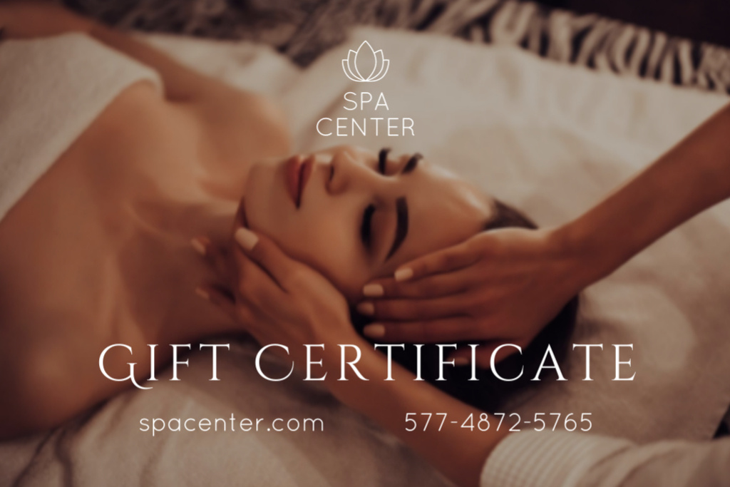 SPA Center Services Ad on Galentine's Day Gift Certificate Design Template