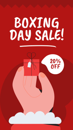 Boxing Day Discounts Announcement on Red Instagram Story Design Template