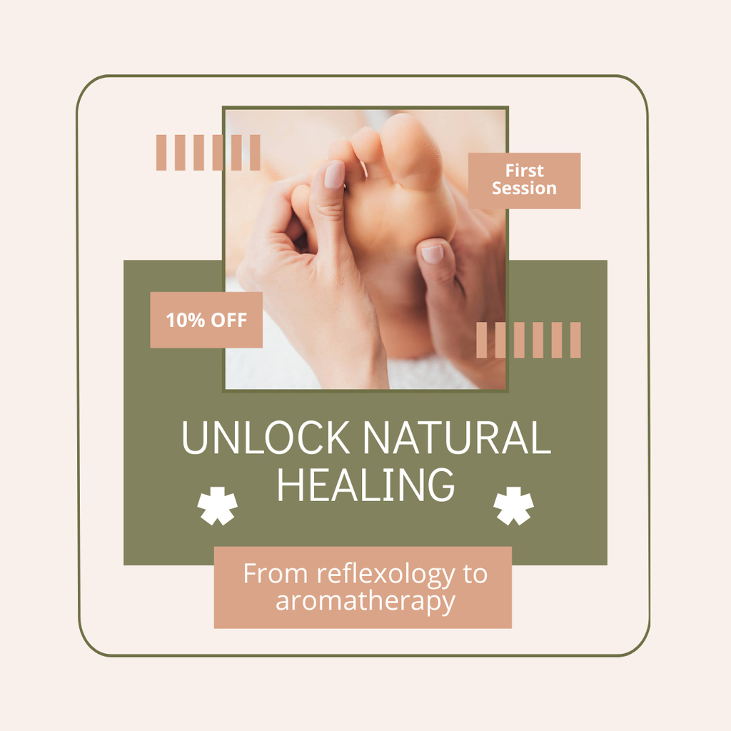 Discounted First Session Of Reflexology Offer Instagram Design Template
