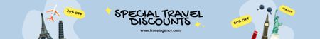 Ontwerpsjabloon van Leaderboard van Travel Tour Discount Offer
