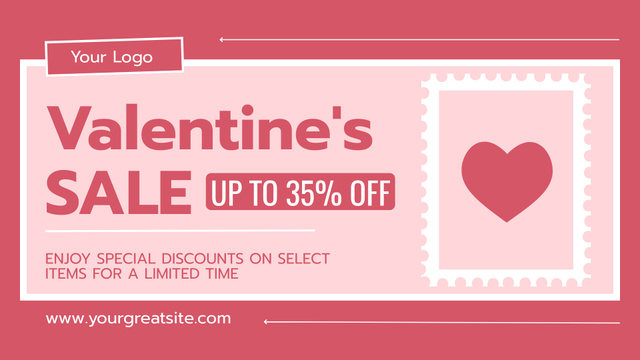 Selected Items For Valentine's Day Sale Offer FB event cover Πρότυπο σχεδίασης