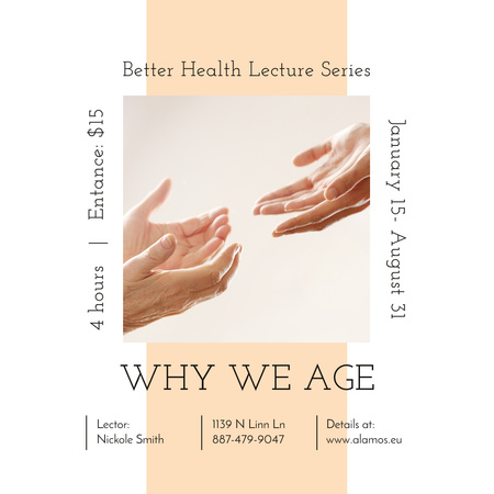 Healthcare Event Ad Holding Hand of Elder Patient Instagram Design Template