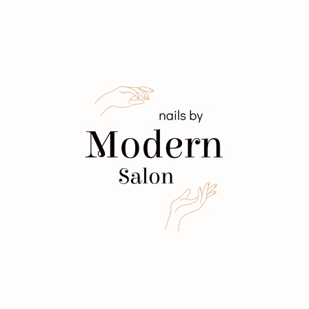 Modern Manicure Services Available Logo 1080x1080px Design Template
