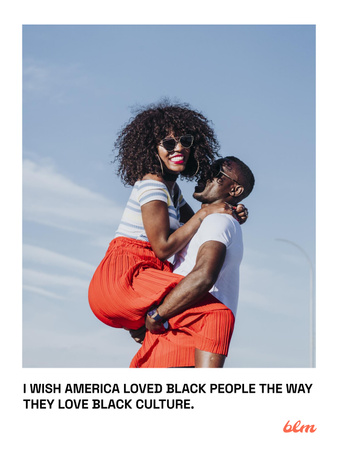 Protest against Racism with Cute Couple Poster US Design Template