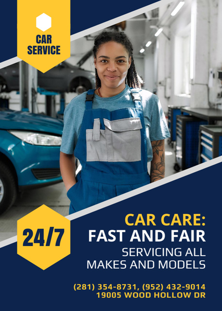 Offer of Car Care Services Flayer Modelo de Design