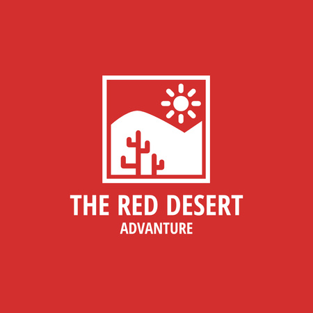Kızıl Çölde Macera Logo Tasarım Şablonu