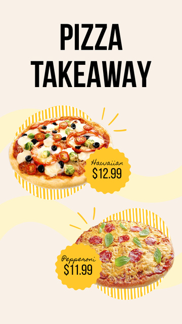 Peperoni And Hawaiian Pizza Takeaway Offer Instagram Video Story – шаблон для дизайну