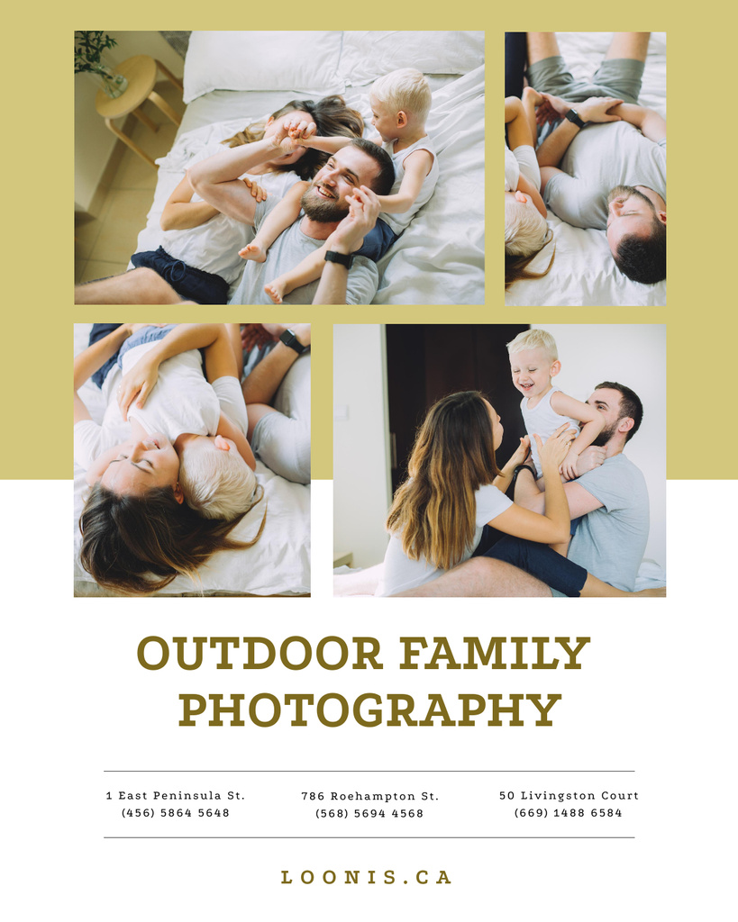 Template di design Photo Session Offer with Happy Family on Beige Poster 16x20in