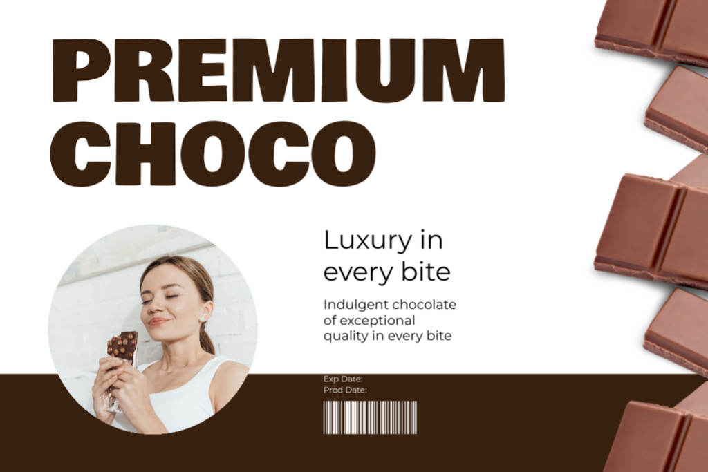 Tasty Premium Chocolate Label Πρότυπο σχεδίασης